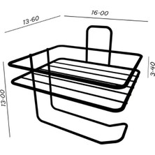Emkatex Yapışkanlı Tuvalet Kağıtlığı Tutacağı Askısı Mat Siyah Metal Tuvalet Kağıtlık