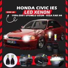 Furens Honda Civic Ies 1996-2001 Uzun-Kısa Far Uyumlu Şimşek Etkili LED Xenon Lightseries H4