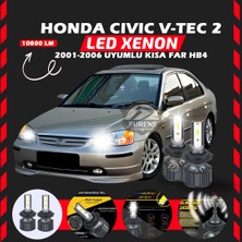 Furens Honda Civic V-Tec 2 2001-2006 Kısa Far Uyumlu Şimşek Etkili LED Xenon Premium Series Hb4