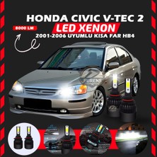 Furens Honda Civic V-Tec 2 2001-2006 Kısa Far Uyumlu Şimşek Etkili LED Xenon Light Series Hb4