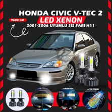 Furens Honda Civic V-Tec 2 2001-2006 Sis Farı Uyumlu Şimşek Etkili LED Xenon Pro Series H11