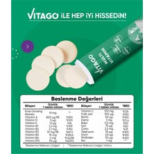 Vitago 20'li ProMultivit Multivitamin, Multimineral Efervesan Tablet Takviye Edici Gıda