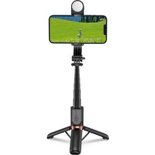 Wiwu WI-SE011 Dolgu Işıklı Teleskopik Tripod ve Mini Selfie Çubuğu Katlanabilir 82CM