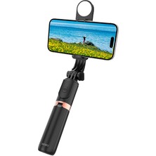 Wiwu WI-SE011 Dolgu Işıklı Teleskopik Tripod ve Mini Selfie Çubuğu Katlanabilir 82CM