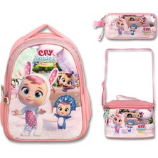 Famebag Cry Barbies Tavşan Kulaklar Ilk ve Ortaöğretim Okul Çantası Beslenme Çantası ve Kalem Çantası Seti