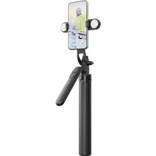 Wiwu Canlı Yayın Dolgu Işıklı Teleskopik Tripod ve Selfie Çubuğu Wiwu WI-SE012 Açılabilir Ayaklı 185 cm