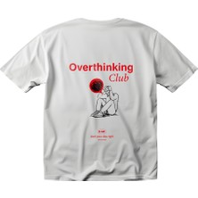 Helios Haute Kırmızı Overthinking Club Tasarım Relaxed Fit Erkek Ön-Arka Baskılı Tişört