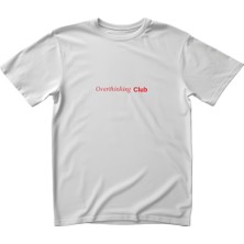 Helios Haute Kırmızı Overthinking Club Tasarım Relaxed Fit Erkek Ön-Arka Baskılı Tişört