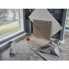 Gümüşsuyu Deco Geo Geometrik Antitoz Krem Halı