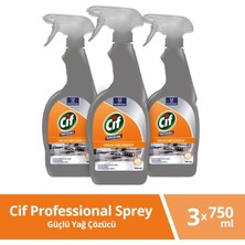 Cif Professional Yağ Çözücü Sprey 750 ml 3 Adet Güçlü Temizlik Özelliği