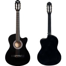 Midex CG-395BK Siyah Klasik Gitar 4/4 Sap Ayarlı Kesik Kasa Full Set (Çanta Askı Tuner Metod Pena)