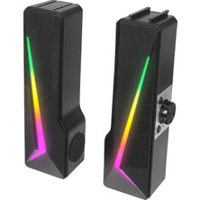 Mikado MD-S157 2.0 10W Rgb Ledli Oyuncu Siyah USB Soundbar 2.0 Speaker