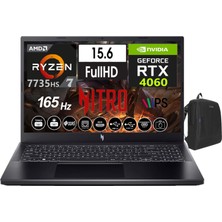 Acer Nitro V15 ANV15-41 Amd Ryzen7 7735HS 16GB Ddr5 Ram 512GB SSD Freedos 15.6 Inç Fhd 165Hz 8gb RTX4060 Taşınabilir Bilgisayar NHQSFEY00301+WEBLEGELSINÇANTA