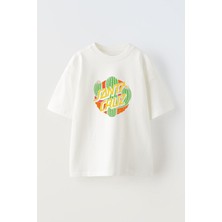 Youwinner Santa Cruz Tasarım Baskılı Pamuk Beyaz Oversize T-Shirt