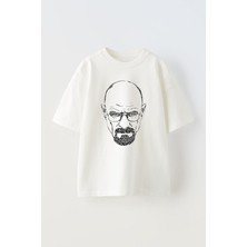 Youwinner Heısenberg Face Tasarım Baskılı Pamuk Beyaz Oversize T-Shirt