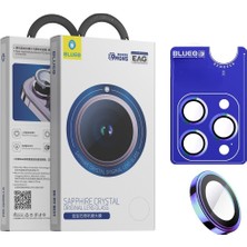 Blueo iPhone 14 Pro Max ve 14 Pro Uyumlu Colorfull Titanyum Sapphire Crystal Safir Lens Koruyucu