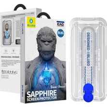 Blueo iPhone 15 Pro Max Uyumlu Uygulama Aparatlı 9 Mohs %99.99 Orijinal Safir Ekran Koruyucu