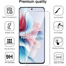 MTK Moveteck Oppo Reno 11F Kılıf Kamera Korumalı Yumuşak Renkli Silikon + 9h Ekran Koruyucu Cam 2'li Set