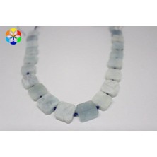 Yaşam Tohumu Bileklik Boy Akuamarin Taşı Şekilli Yarım Dizi (18CM Uzunluğundadır)