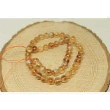 Yaşam Tohumu Çeyrek Dizi (9cm Uzunluğundadır!) Sitrin Taşı Açık & Koyu Karışık Renk Çeyrek Dizi 7.5-8mm Aralığı