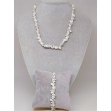 Yaşam Tohumu Havlit Taşı Küçük Taşlar Kolye & Bileklik Seti (52136)