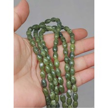 Yaşam Tohumu Yeşim Taşı Arpa Kesim Dizi 6*8.5mm (49966)