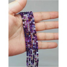 Yaşam Tohumu Bileklik Boy Akik Taşı Faset Kesim Yarım Dizi 4mm (18CM Uzunluğundadır)