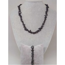 Yaşam Tohumu Hematit Taşı Küçük Taşlar Kolye & Bileklik Seti (52184)