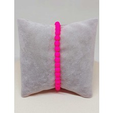 Yaşam Tohumu Lav Taşı Fosforlu Pembe Renk Bileklik 6mm (52392)