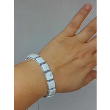 Yaşam Tohumu Havlit Taşı Makrome Tasarım Bileklik (51580)