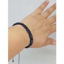 Yaşam Tohumu Hematit Taşı Makrome Tasarım Bileklik (51588)