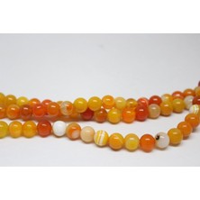 Yaşam Tohumu Çeyrek Dizi (9cm Uzunluğundadır!) Akik Taşı Çeyrek Dizi 8mm (17300)