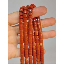 Yaşam Tohumu Bileklik Boy Jasper Taşı Şekilli 3X6MM Yarım Dizi (49348) (18CM Uzunluğundadır)