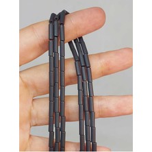 Yaşam Tohumu Bileklik Boy Hematit Taşı Dizi 3*9mm (49618) Yarım Dizi (17CM Uzunluğundadır)
