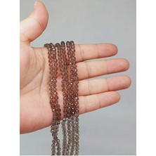 Yaşam Tohumu Bileklik Boy Dumanlı Kuvars Taşı Yarım Dizi 4mm (51248) (18CM Uzunluğundadır)