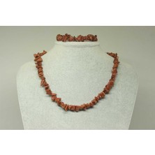 Yaşam Tohumu Yıldız Taşı Kahverengi Küçük Taşlar Kolye & Bileklik Seti (22225)