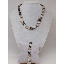 Yaşam Tohumu Rutil Kuvars (Melek Saçı) Taşı Iri Taşlar Kolye & Bileklik Seti (52274)