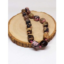 Yaşam Tohumu Rodonit Taşı Şekilli Yarım Dizi (44580) (18CM Uzunluğundadır)