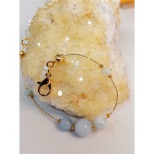 Yaşam Tohumu Akuamarin Taşı Tasarım Bileklik (52074)