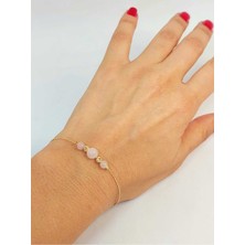 Yaşam Tohumu Pembe Kuvars Taşı Tasarım Bileklik (52042)