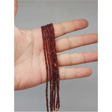 Yaşam Tohumu Bileklik Boy Lal (Granat) (Garnet) Taşı Küp Şekilli Dizi 2mm Yarım Dizi (17CM Uzunluğundadır)