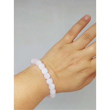 Yaşam Tohumu Pembe Kuvars Taşı Tasarım Bileklik 9*10MM (51568)