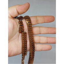 Yaşam Tohumu Hematit Taşı Şekilli Çift Delikli 4.5*12MM Dizi (52312)