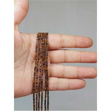 Yaşam Tohumu Bileklik Boy Kaplangözü Taşı Küp Şekilli Dizi 2mm (51130) Yarım Dizi (17CM Uzunluğundadır)