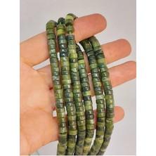 Yaşam Tohumu Bileklik Boy Yeşim Taşı Şekilli 3X6MM Yarım Dizi (49338) (18CM Uzunluğundadır)