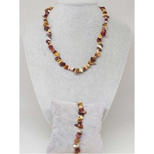 Yaşam Tohumu Jasper Taşı Küçük Taşlar Kolye & Bileklik Seti (52142)