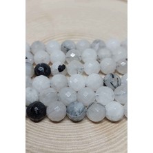 Yaşam Tohumu Bileklik Boy Beril Taşı (Rutil Kuvars) Faset Kesim Yarım Dizi 8mm (18CM Uzunluğundadır)