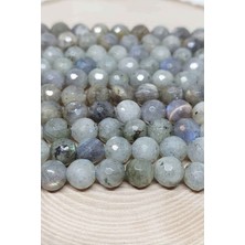 Yaşam Tohumu Bileklik Boy Labradorit Taşı Açık Renk Faset Kesim Yarım Dizi 8mm (18CM Uzunluğundadır)