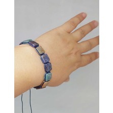 Yaşam Tohumu Hint Akik Taşı Makrome Tasarım Bileklik (51896)