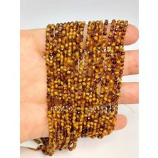 Yaşam Tohumu Bileklik Boy Kaplan Gözü Taşı Dizi 2mm (45414) Yarım Dizi (17CM Uzunluğundadır)